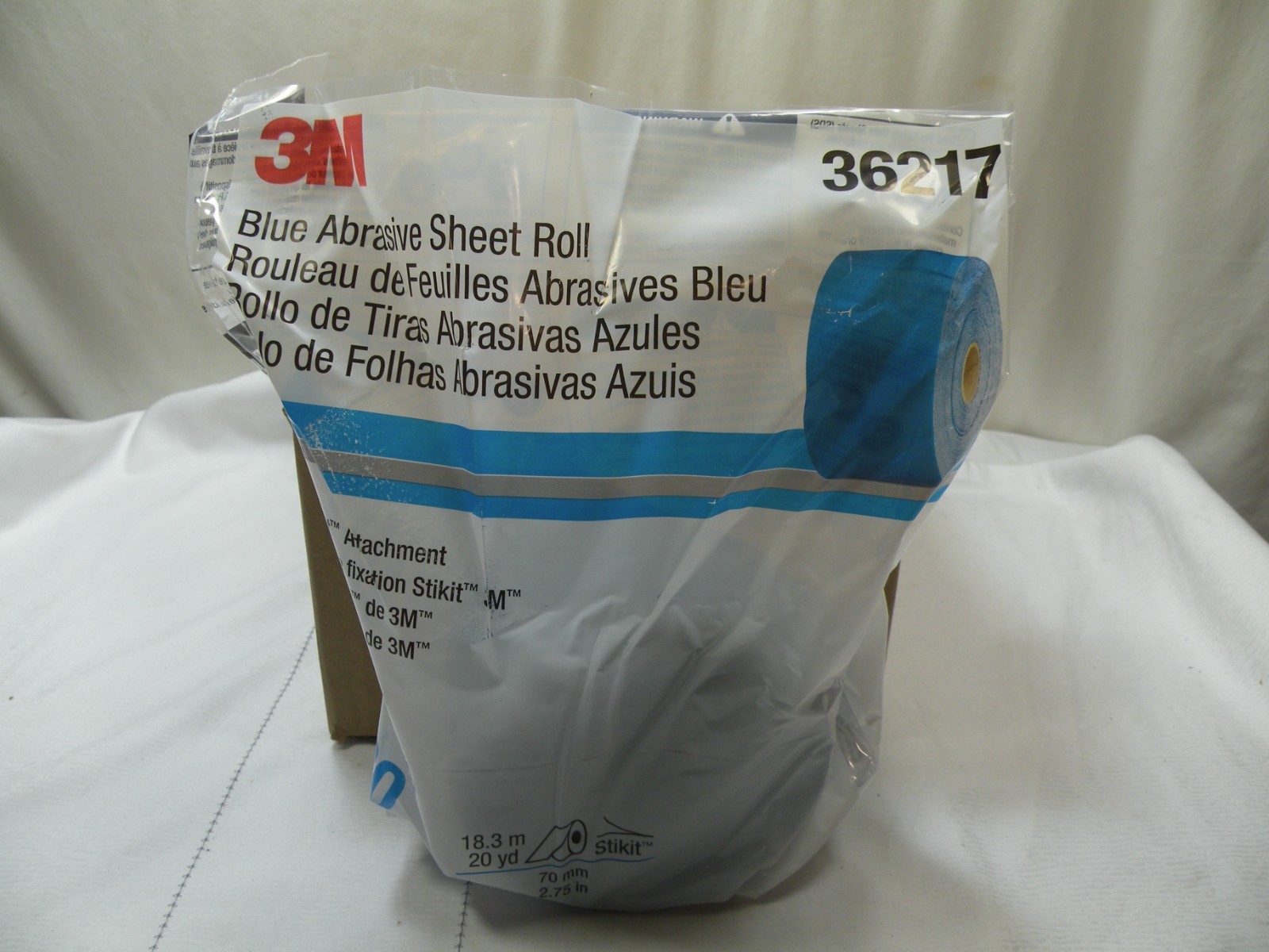 3M 36217 Stikit, 80 Grit Blue Abrasive Sanding Sheet Roll, 2-3/4″ x 20 yd