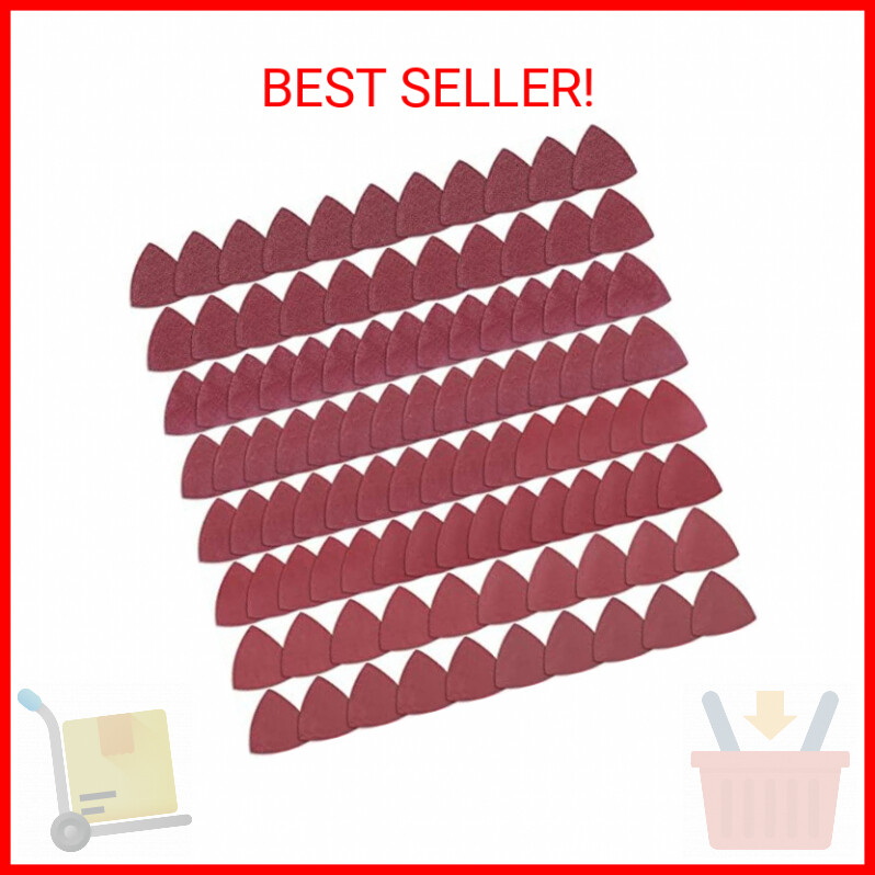 AUSTOR 100 Pieces Triangle Sanding Pads Triangular Sandpaper Sanding Sheets Fit