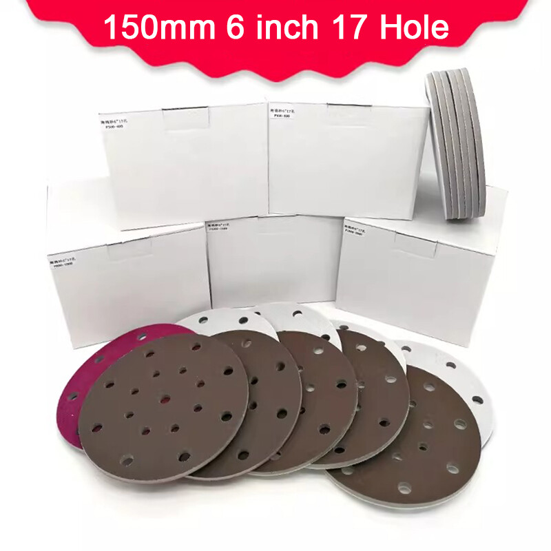 6″ 150mm Wet/Dry Foam Sanding Block Discs 17 Hole Sponge Sandpaper Polishing Pad