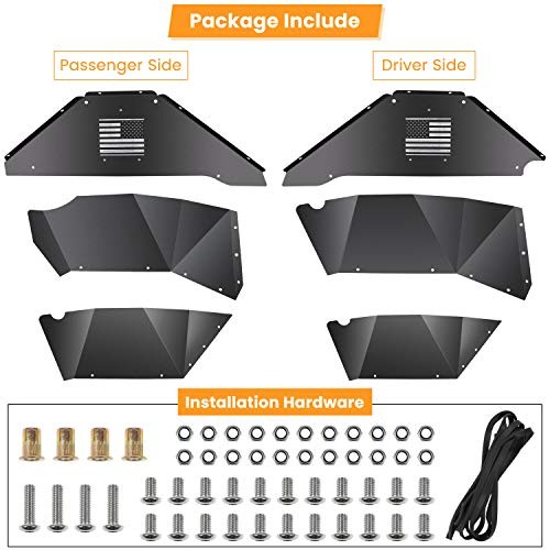 Rear Inner Fender Liners for Jeep Wrangler JK JKU 4WD 2007 JK – Rear (US Flag)