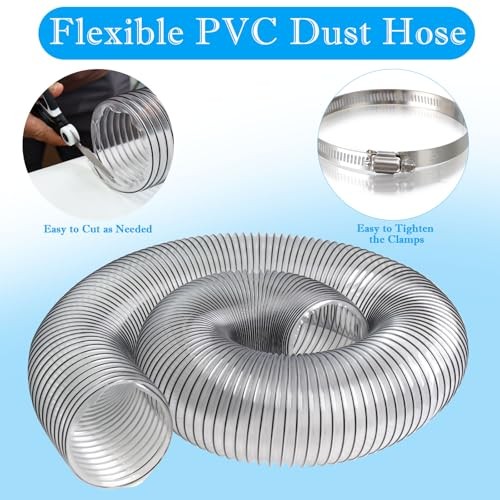 6″ x 50′ PVC Dust Collection Hose, 6 Inch Dust Collector Hose for Shop