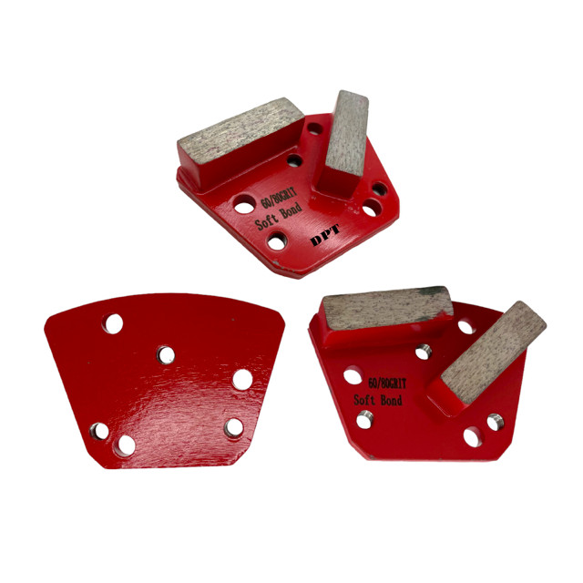 18 Pack Trapezoidal Concrete Grinder Polishing Pads Discs Soft Bond 60 / 80 Grit
