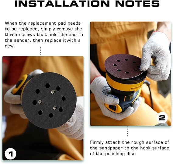 5″ 8-Hole Hook & Loop Orbital Sander Pads For DeWalt DW4388 DW421 D26450 D26451