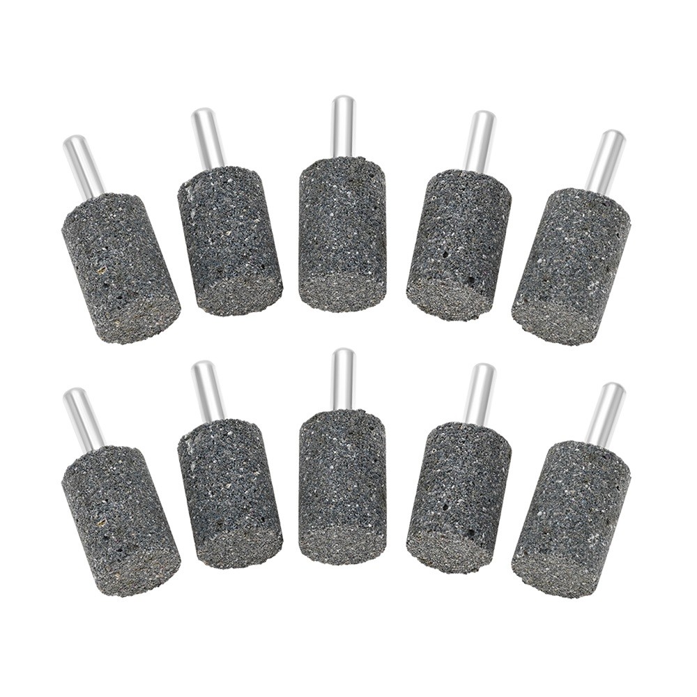 10x Rotary Drill Aluminum Oxide 20mm Head 1/4″ Shank Cylindrical Grinding Stones