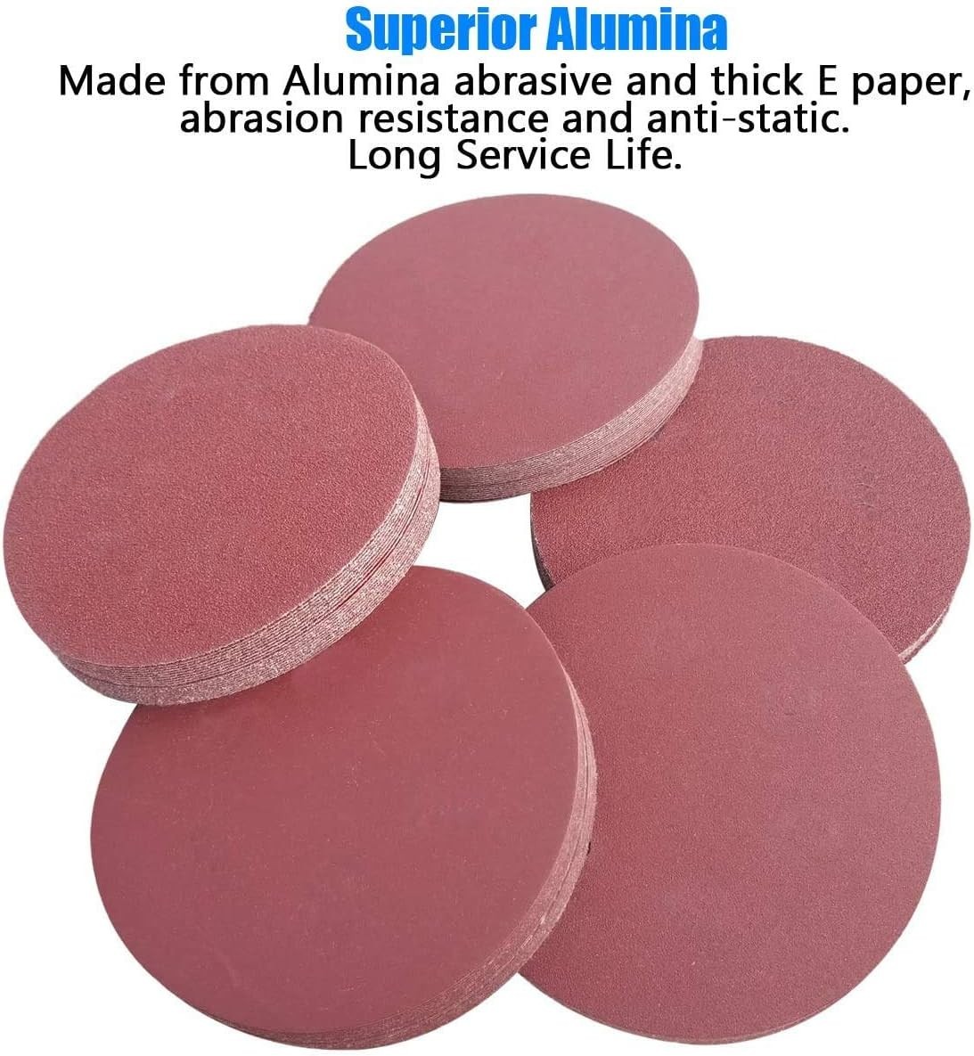 100 PCS 6 Inch No Hole Hook and Loop Sanding Disc Set- 60 80 120 240 400 Grit…