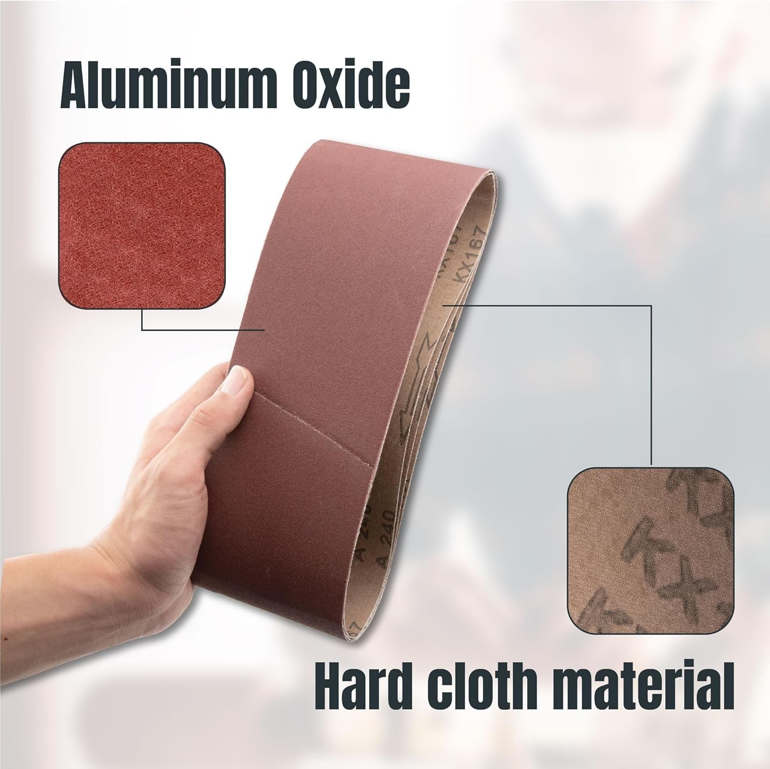 POWERTEC 4 x 24″ Sanding Belt 60 Grit Aluminum Oxide Sandpaper-10 PK (110000)