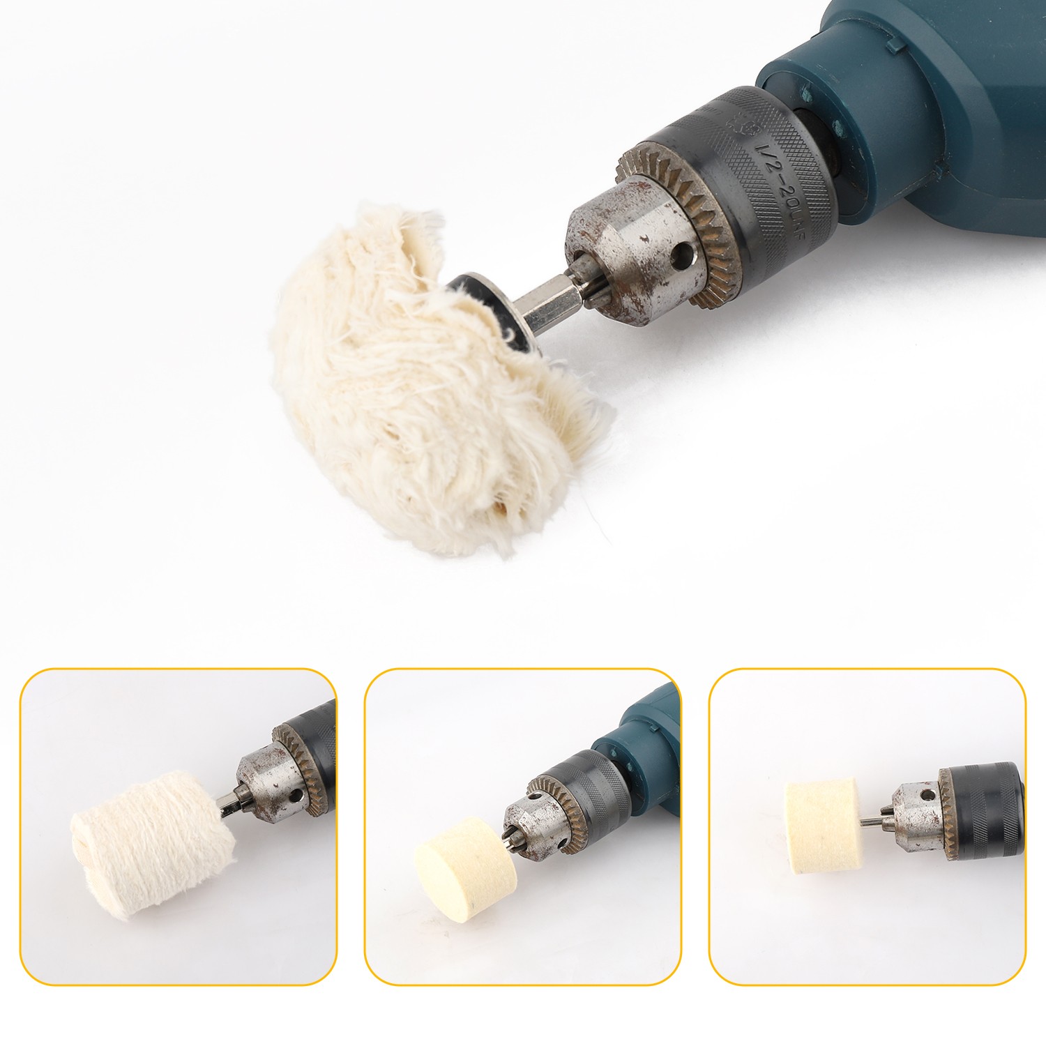 Cotton Aluminum Polishing Wheel kit for Drill Die Grinder compounds Buffing Pads