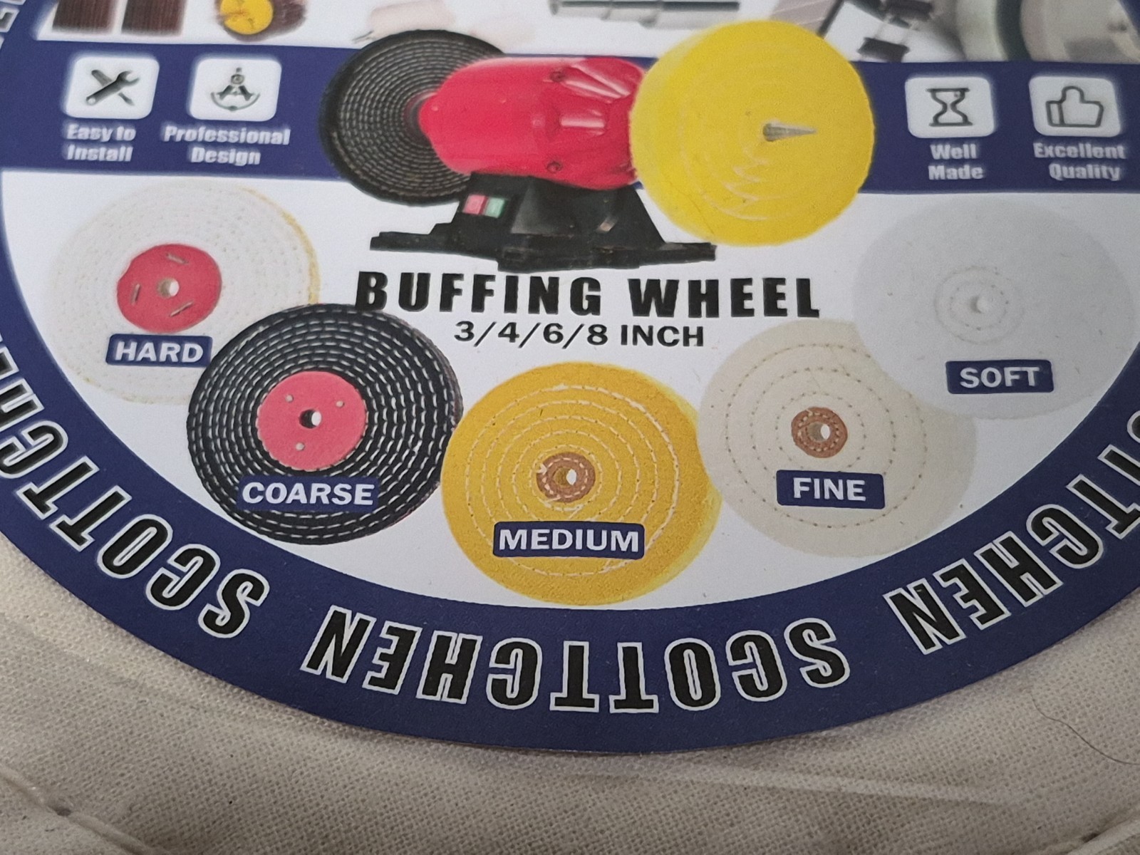 SCOTTCHEN Buffing Polishing Lot Wheels 8in 5/8″ Arbor Soft , Polish, King Tool
