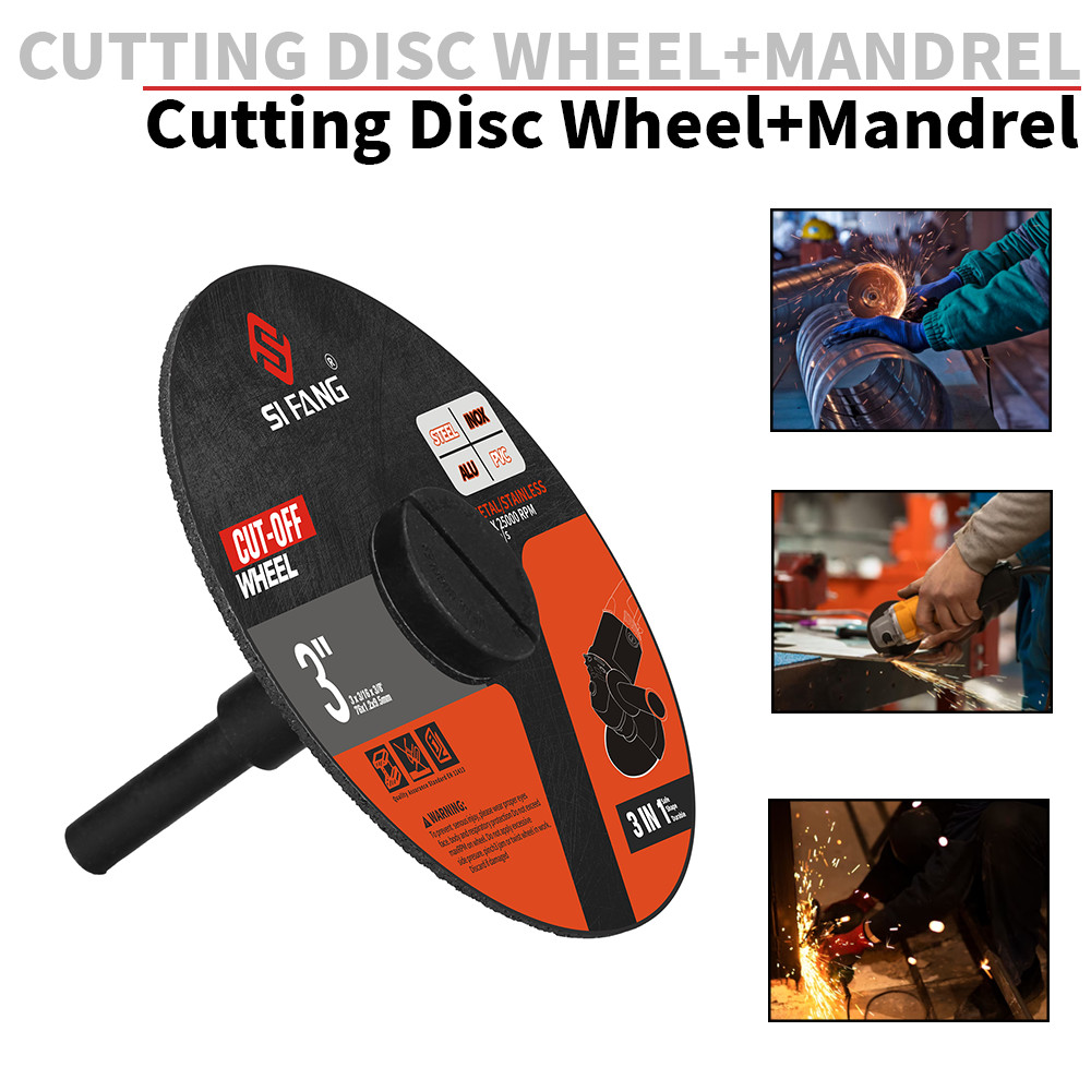 1Pc 75mm Cut Off Wheel With 1/4” Mounting Mandrel Kit 3in For Die Grinder Tool