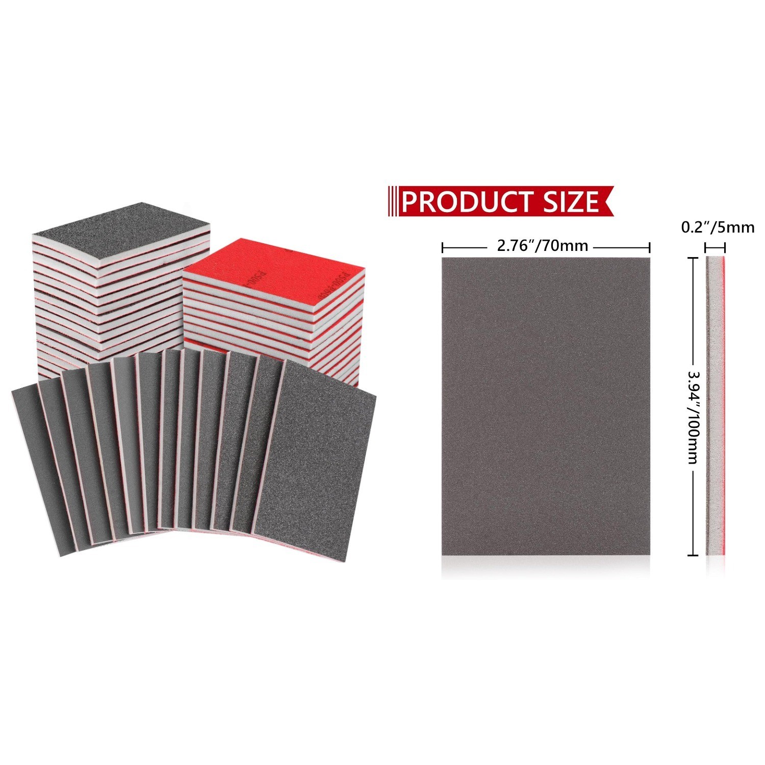 24PCS 3 x 4 Inch Sanding Sponge Set, 120-3000 Grit Soft Foam Hand Sander Bloc…