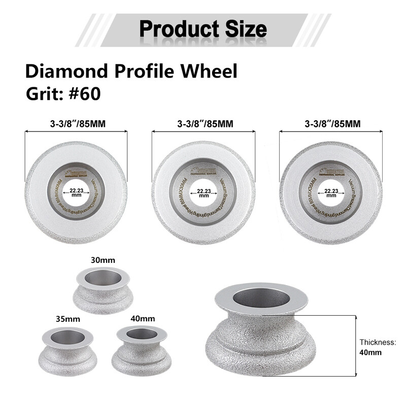 Diamond Profile Wheel Grinding Edge Milling Chamfer Bits 85mm for Ceramic Tile