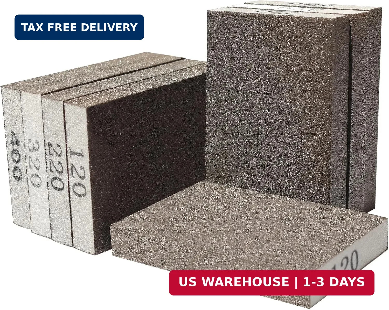 8 Pack Hand Sanding Sponge Set -120 220 320 400 Grit- Coarse Medium Fine Grit Sa