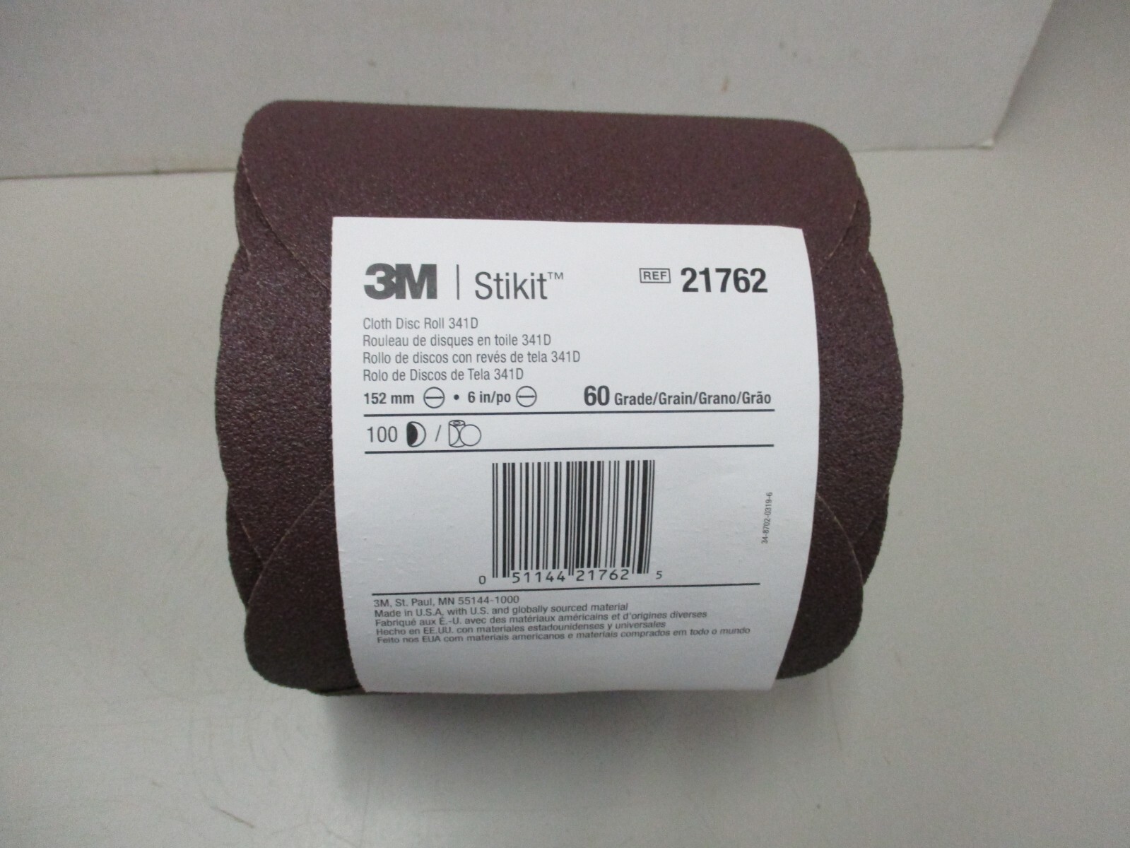 100 Pc 3M Stikit 6″ Round 60 grit Cloth Sanding Disc Roll Qty