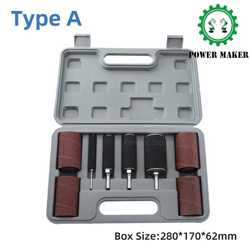Metal Rust Removal Polishing Wheel Drum Sander Grinding Head Kit Sanding Belt