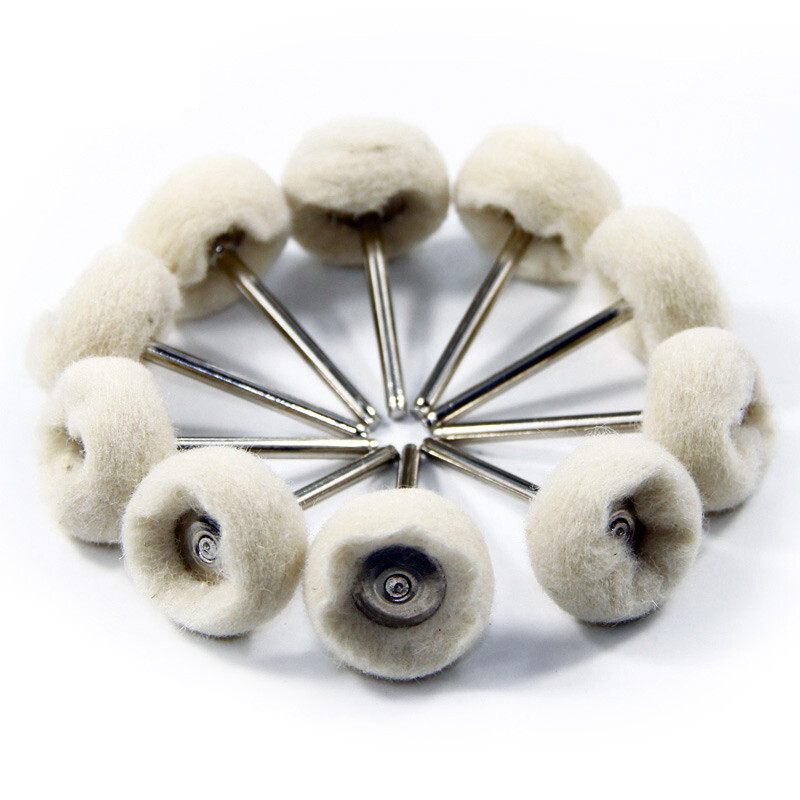 Wool Buffing Polish Wheel Set 1/8”Shank for Dremel Jewelry Abrasive Tools Kit