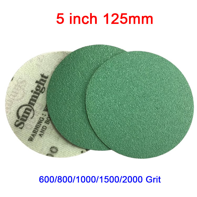 125mm 5 inch Wet Dry Sanding Discs Sandpaper Polyester Film Pads 600-2000 Grit
