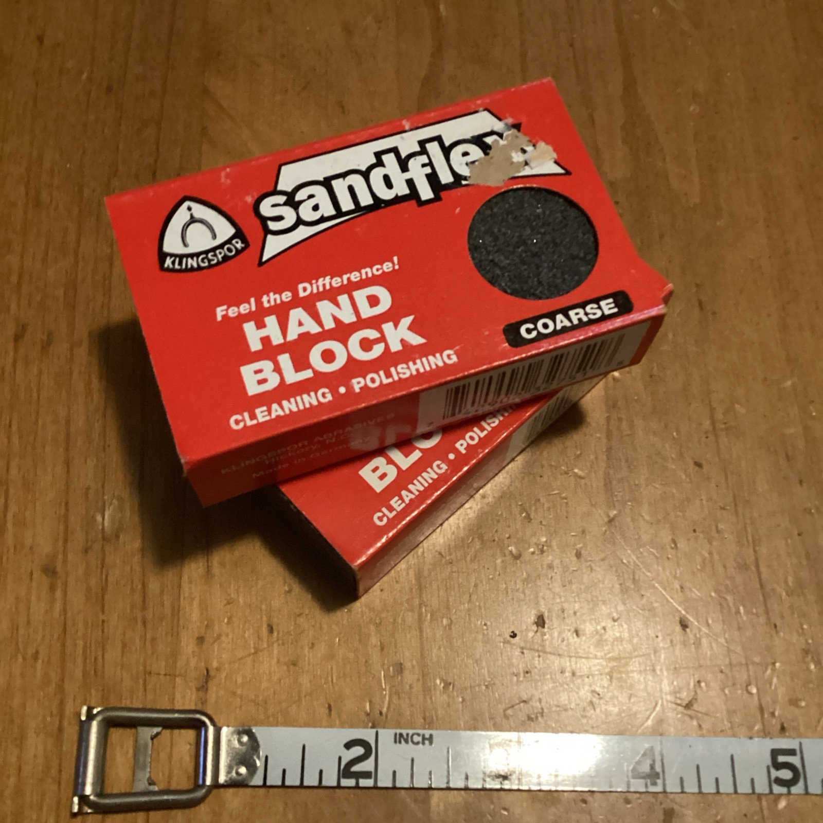 Two Klingspor Sandflex Abrasive Sanding Hand Block for Tool Maintenance Coarse