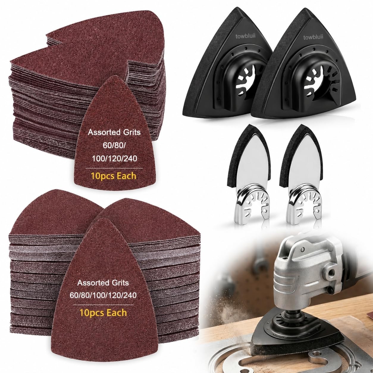 Essential 106-Piece Oscillating Tool Sandpaper Set for Polishing & Finishing