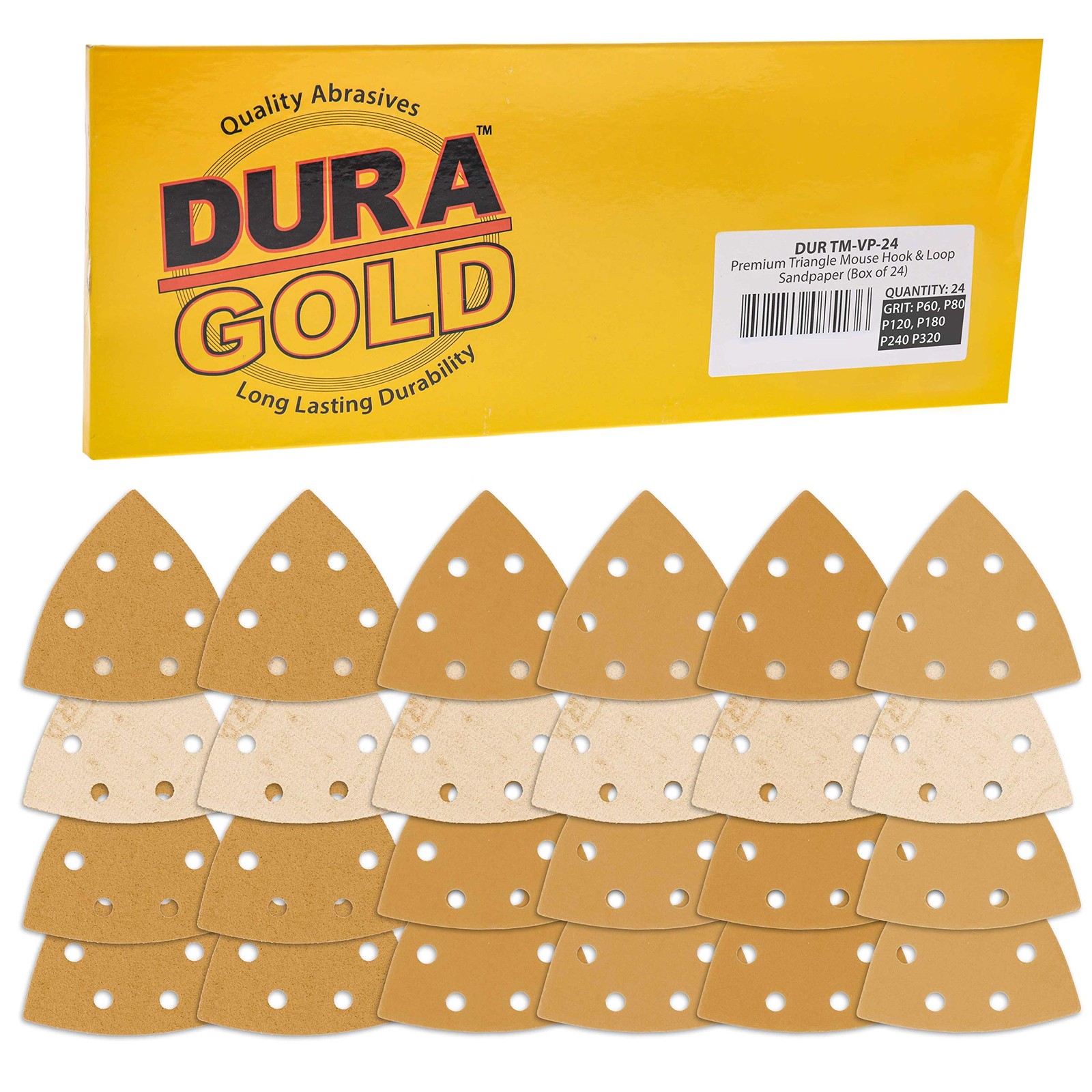 Premium Triangle Mouse Sanding Sheets Variety Pack – 60, 80, 120, 180, 240, 3…