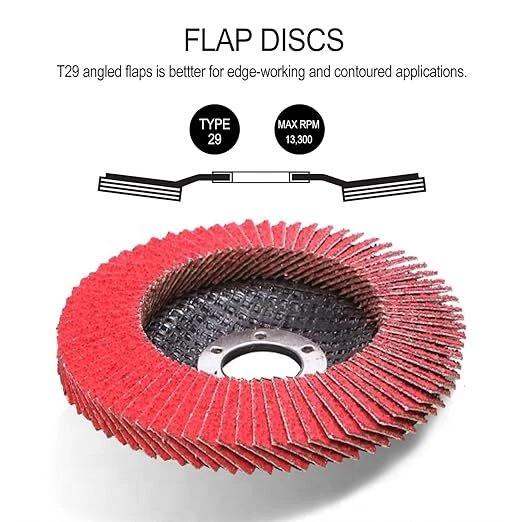 40PCS 115x22mm 4.5″x7/8″ Red Ceramic Flap Discs T29 P60/80/120 Grinding Wheels
