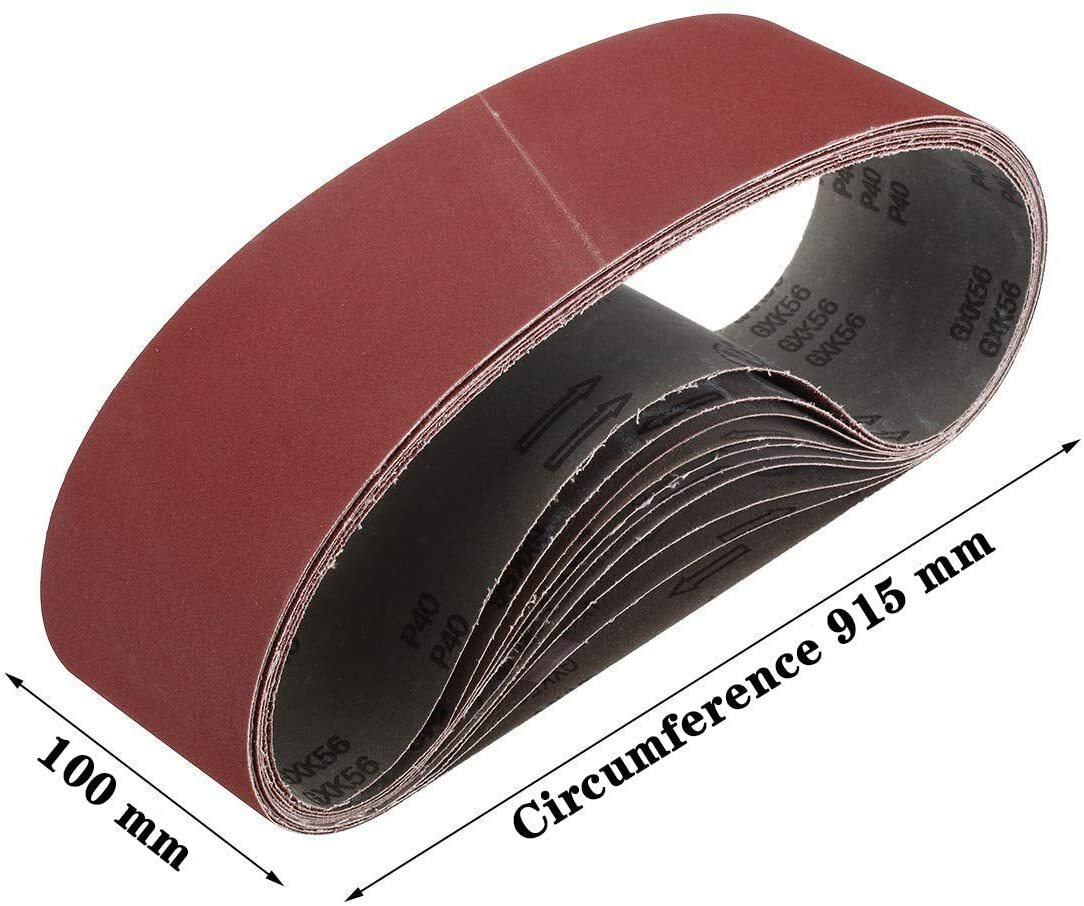 24 Pack 4 x 36 in AO Sanding Belts 60/80/120/150/240/400 Assorted Grit Sandpaper