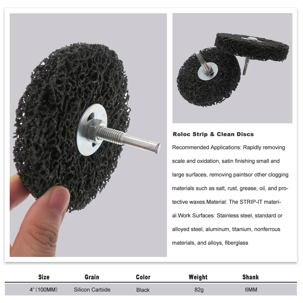 4″ 100mm 6mm Shank Black Diamond Sanding Disc Roll Lock Grinding Polishing Wheel