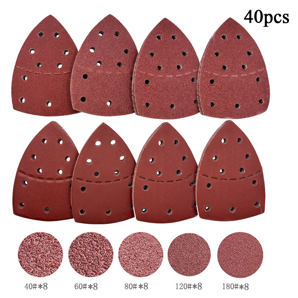 40PCS Hook and Loop 105x152mm Detail Palm Sanding Sheets / Mouse Sandpaper Pads⇓