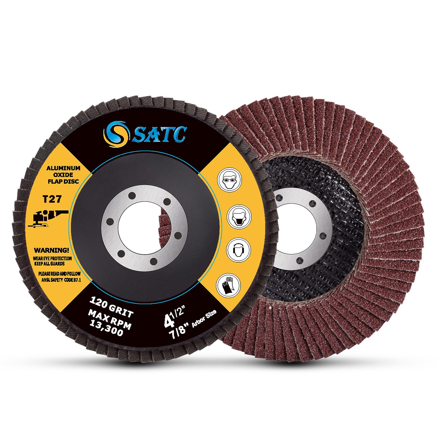 5PCS 115x22mm Aluminum Oxide Flap Disc Type27 P120 4.5″ Sanding Grinding Wheels