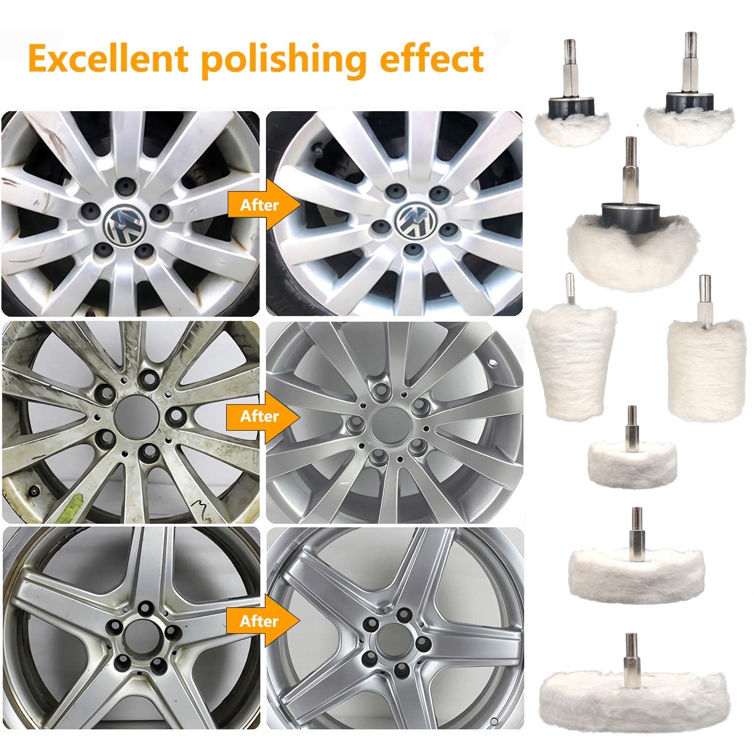 Tworider 8 pcs Buffing Wheel for Drill,Buffing Pad Polishing Wheel Kits,Wheel…