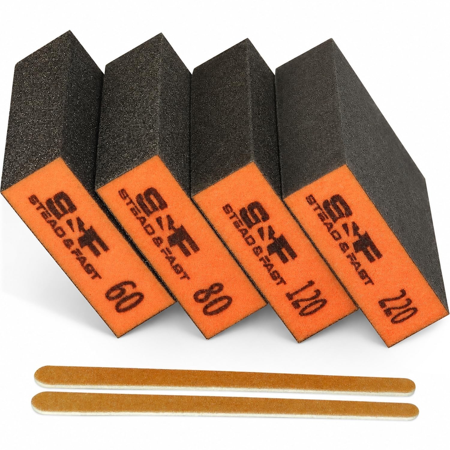 Sanding Sponge 60 80 120 220 Grit 4 Pcs with 2 Emery Board | Superior Elastic
