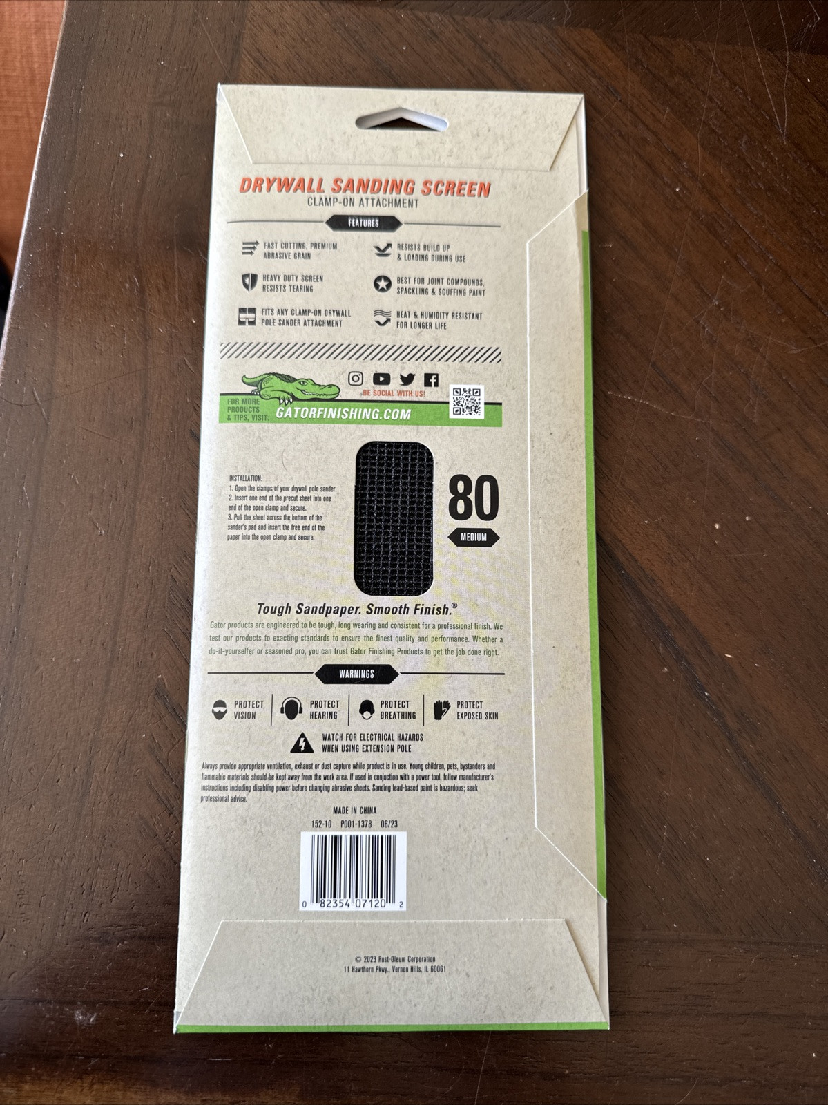 Gator Precut Drywall Sanding Screen Coarse 80 -Grit Sheet Sandpaper 4.25-Inches