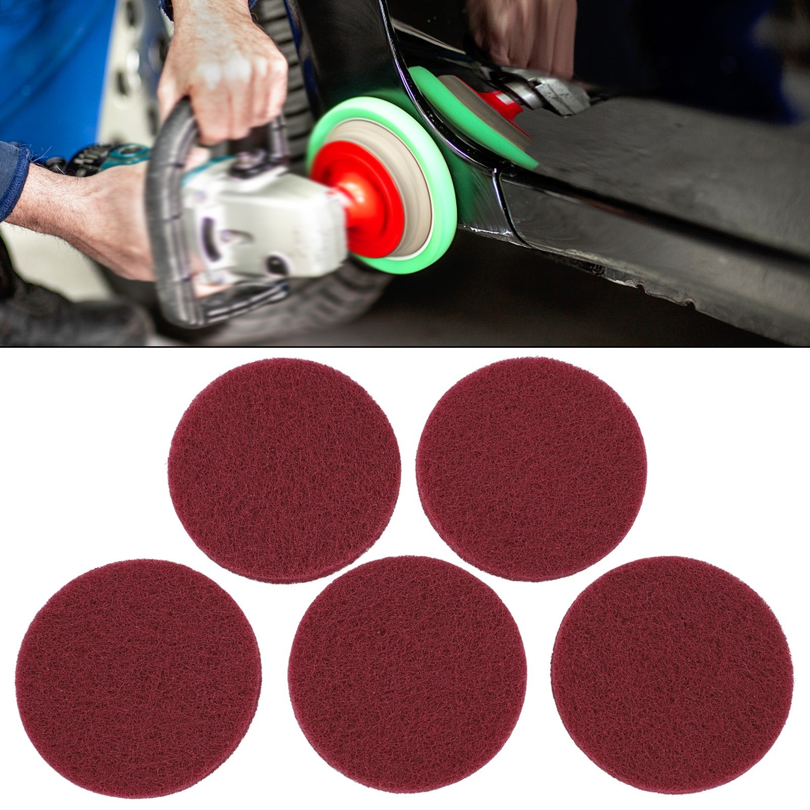 5X Scouring Pad Cleaning Cloth Industrial Scouring Pads Nylon Polishing Pad 4Inc