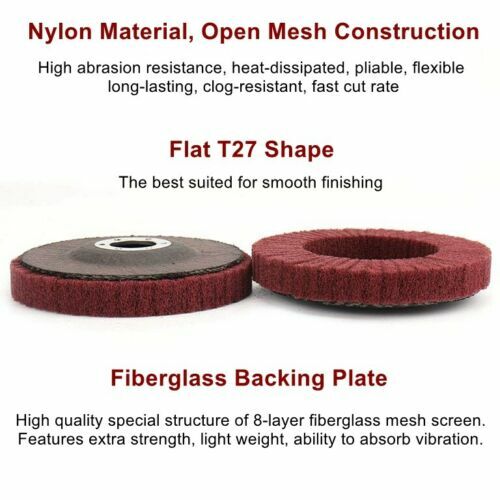 5PCS 4-1/2 inch Nylon Polishing Buffing Wheels Metal Flap Disc for Angle Grinder