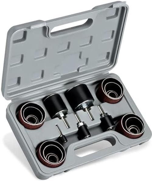 HILTEX 10342 Drum Sander Kit, 26 Pc Set, 1/8 & 1/4″ Drive Spindle Sander for