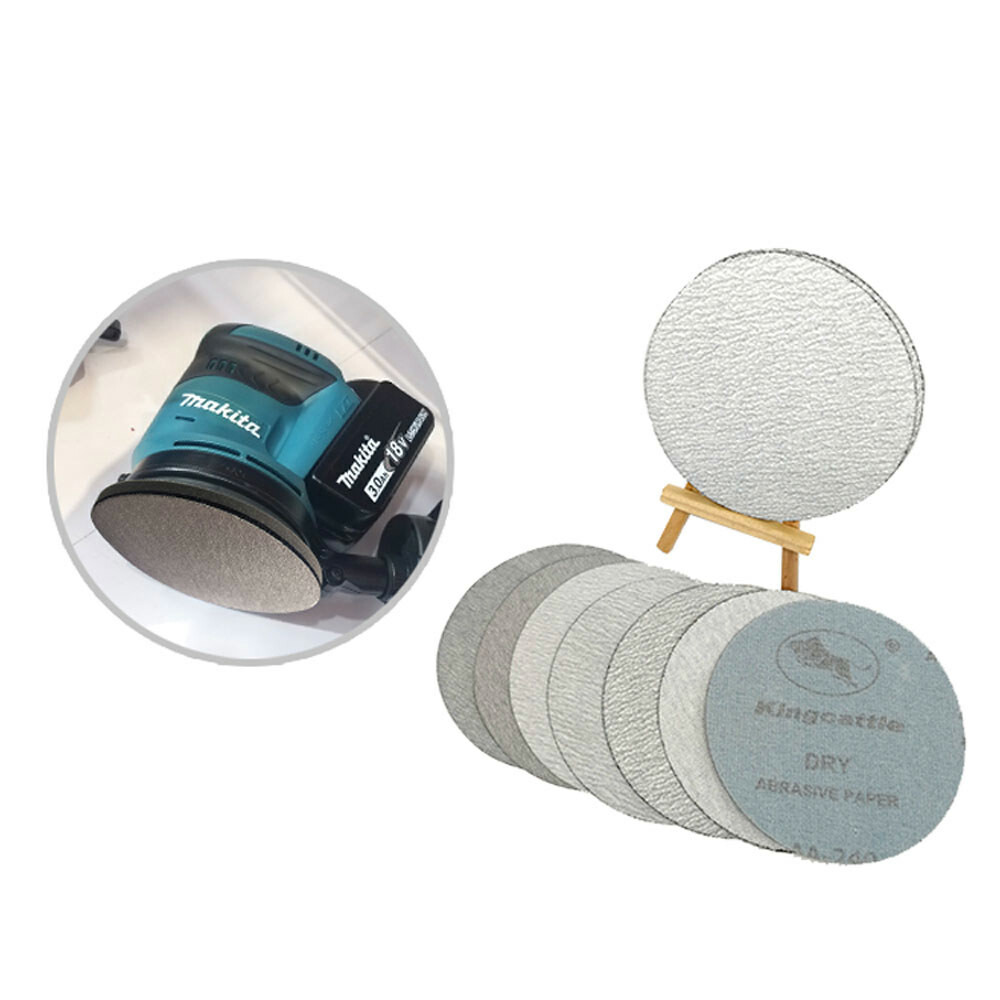 125mm Hook and Loop Sanding Disc 5″ Orbital White Sandpaper Pads 80-1000 Grit