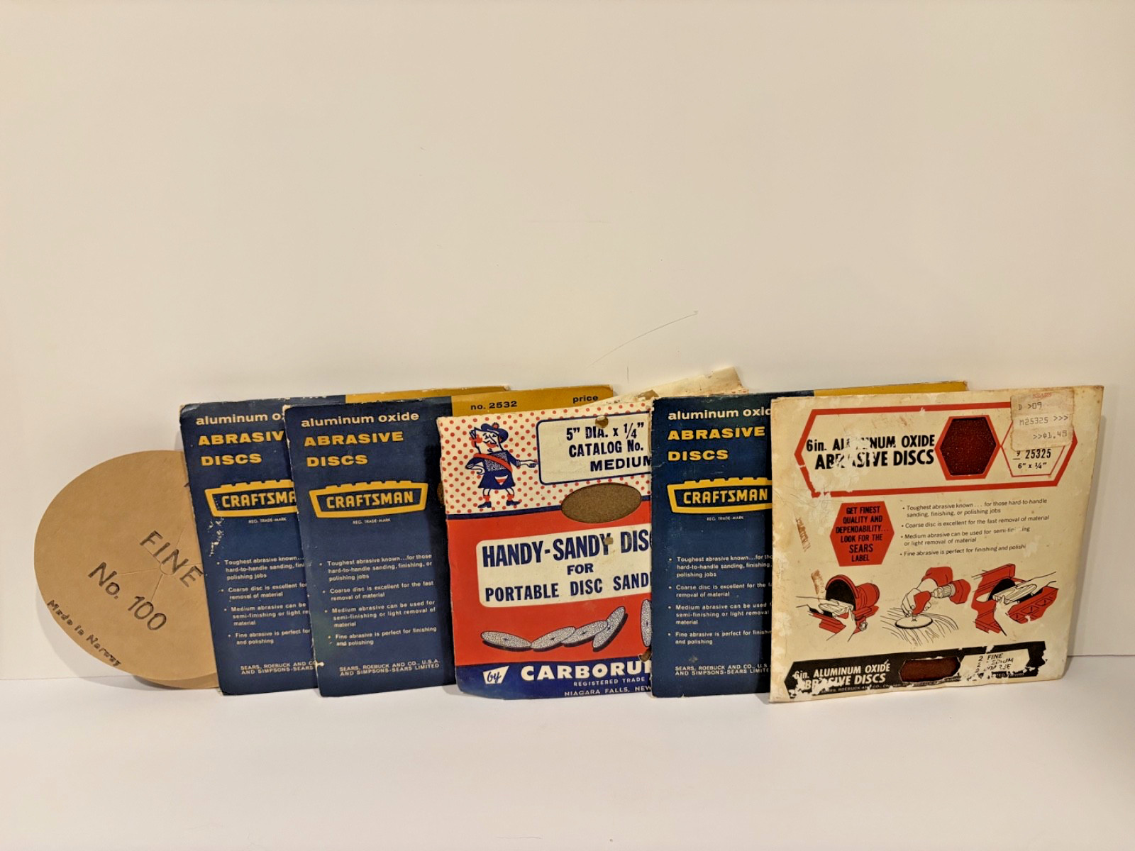 VTG Craftsman & Carborundum Aluminum Oxide Abrasive Discs various grit (30 disc)