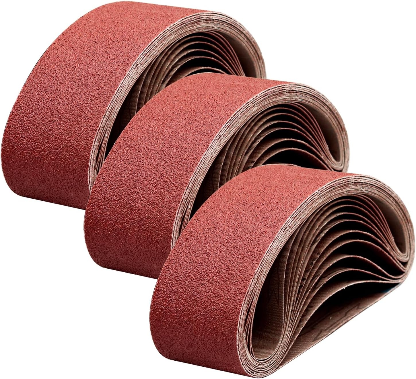 54PCS 3×18 in Aluminum Oxide Sanding Belts 40/60/80/120/150/180/240/320/400 Grit