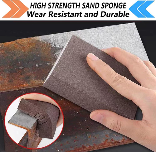 10-Pack Sanding Blocks – Sand Paper Assortment Pack in 60/80/120/220 Grit – Wash