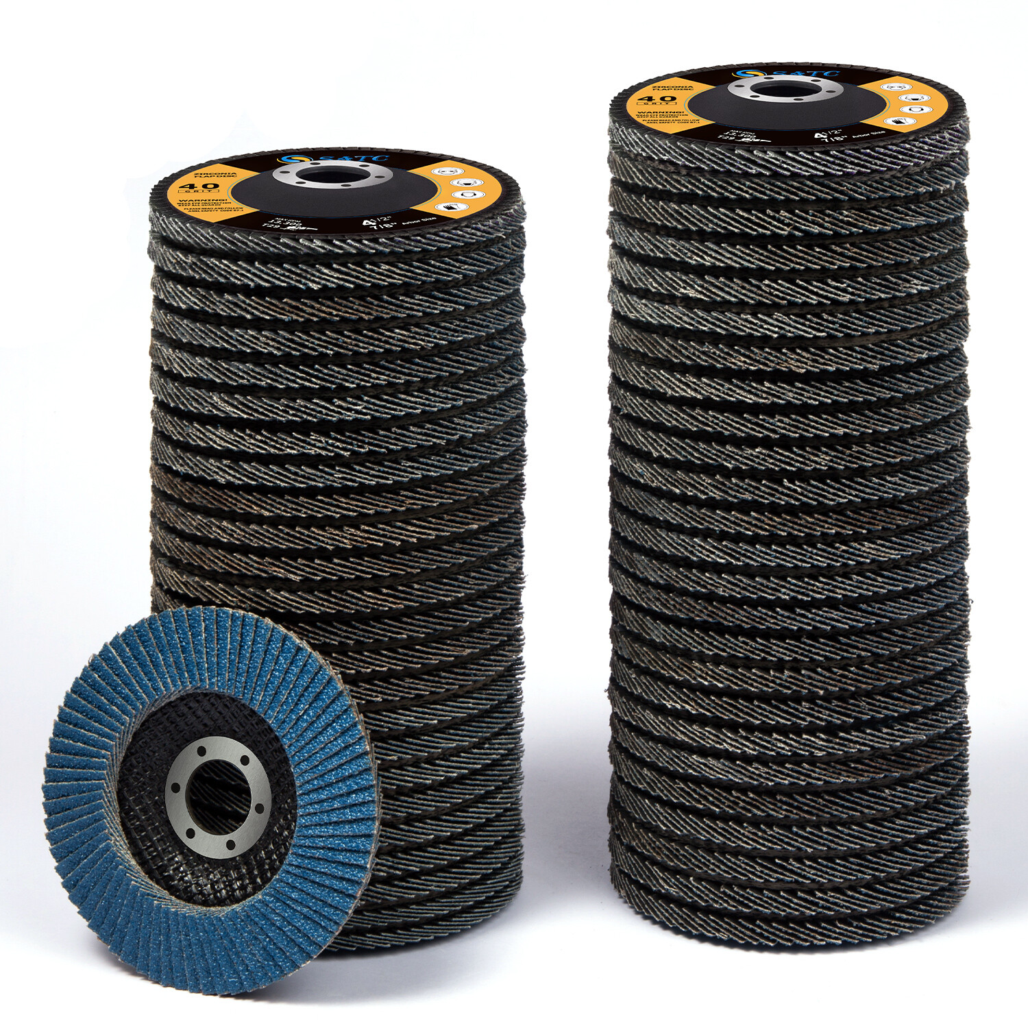 40 Pack 4.5″ 4-1/2″ Zirconia Flap Disc 40 60 80 120 Grit Sanding Grinding Wheel