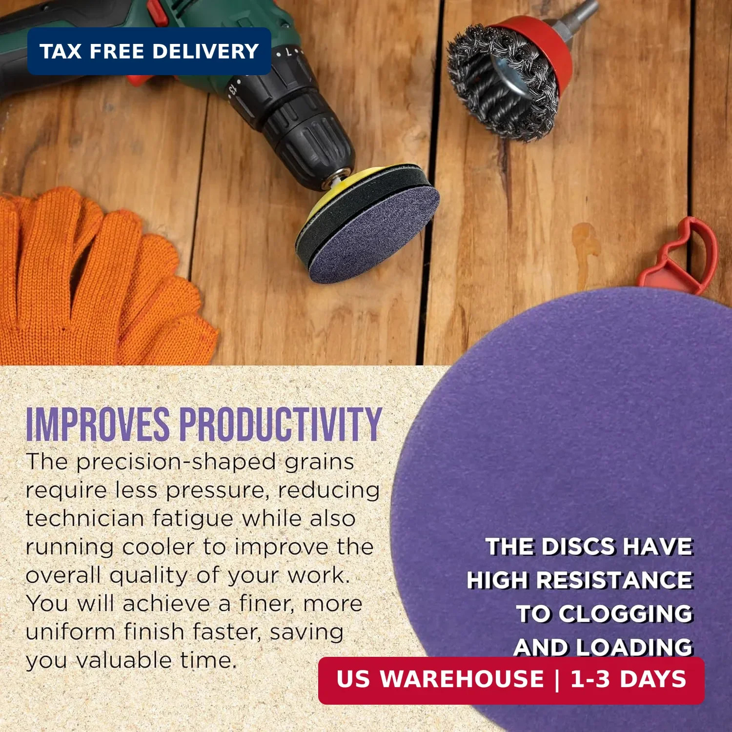 Dura-Gold Premium 320 Grit 3″ Purple Film Ceramic Sanding Discs, Box of 30 – Hoo