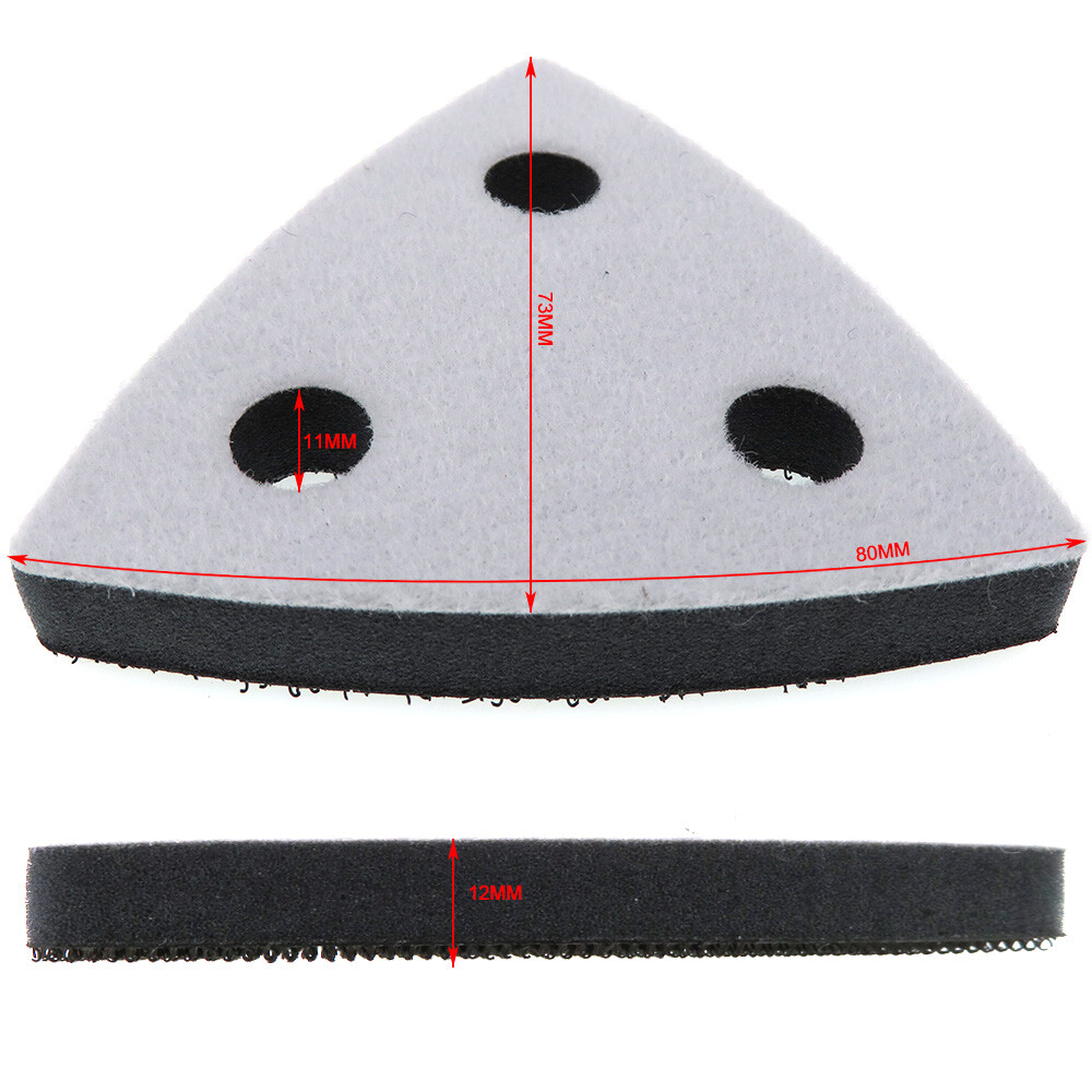 80*80*80mm 3 Hole Triangular Foam Cushion Interface Buffer Pad For Sanding Pads