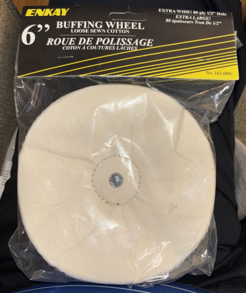 Enkay 162-680C 6-Inch Single Stitch Buff Wheel, Carded