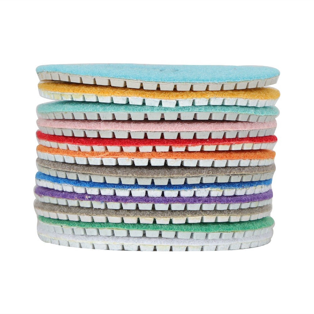 13 Pack 4″ Diamond Polishing Pads With 5/8″-11″ Backer Pads For stone Polishing