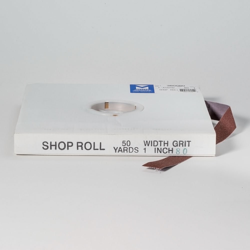 Mercer Industries 380080-1″ x 50 yards Shop Roll, 80 Grit 1″ x 50 yd, 80
