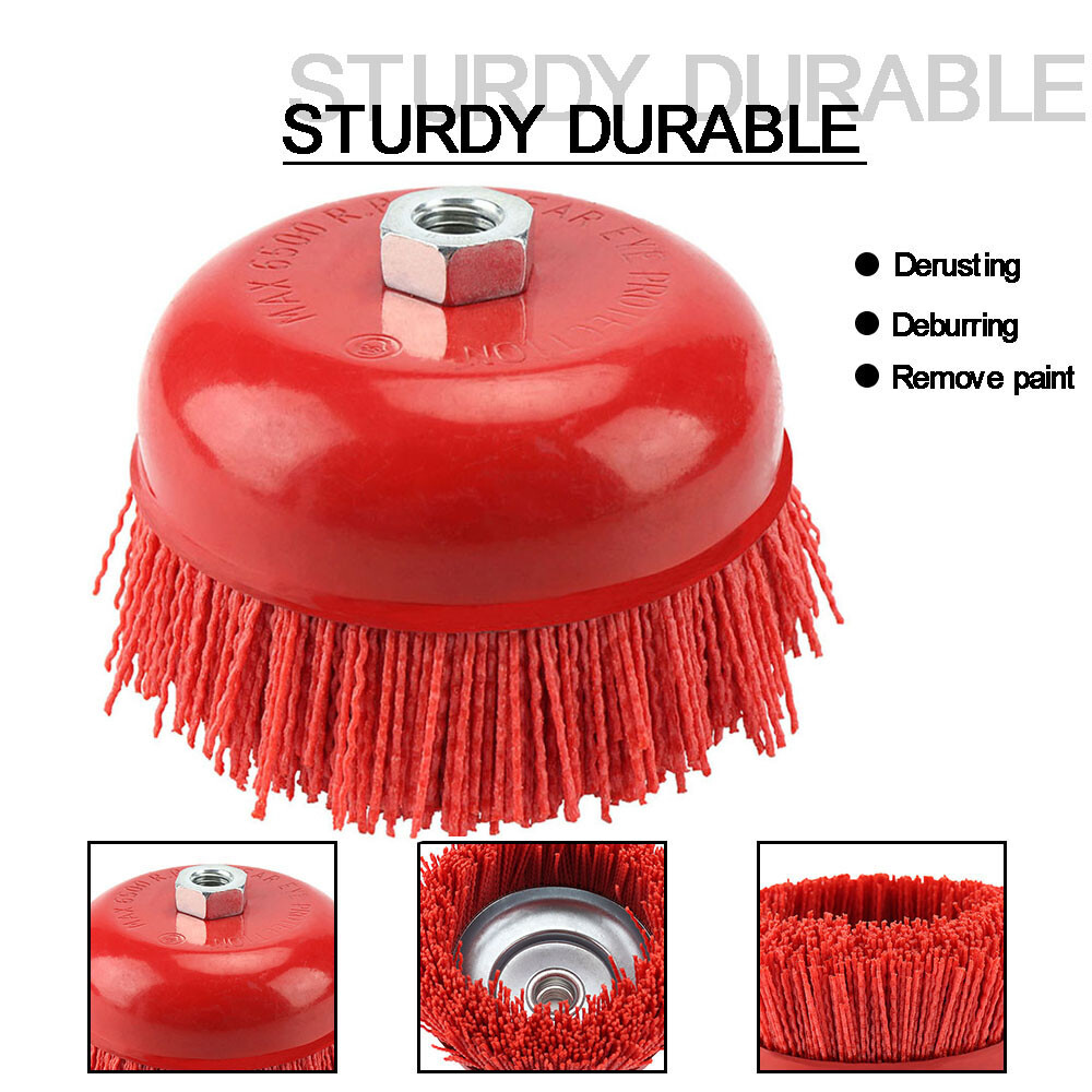 150mmCup Nylon Abrasive Brush Wheel Pile Polymer-abrasive For Angle Grinder Tool