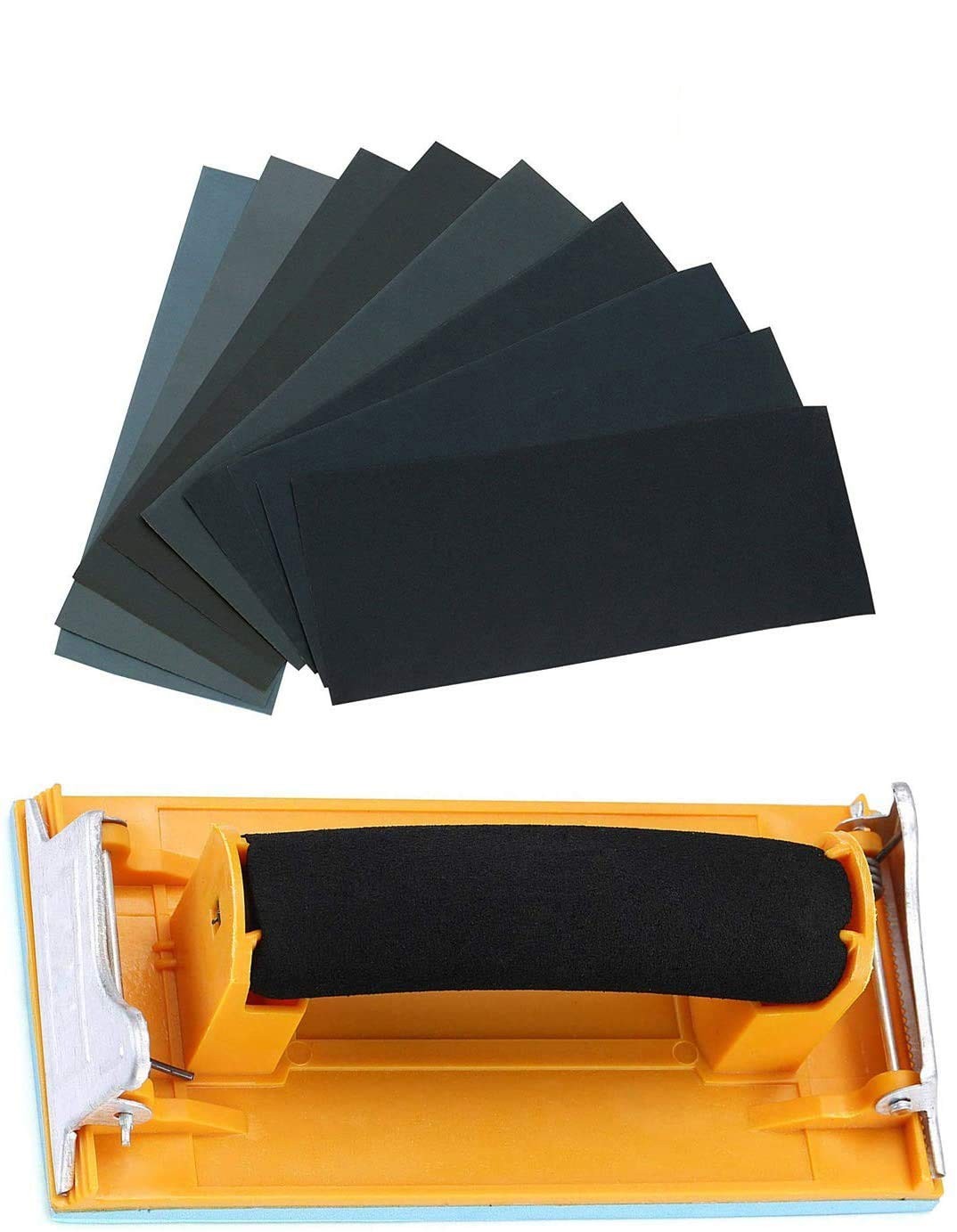 24-Piece Sandpaper Variety Pack with Ergonomic Hand Sander – 120 to 3000 Grit