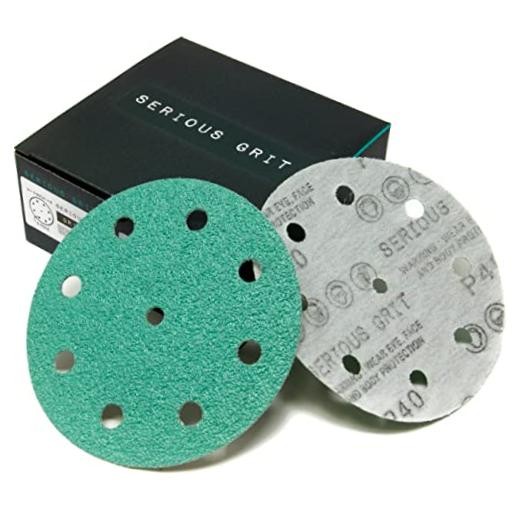 – 5-Inch 9-Hole PSanding Discs – 25 Pack Box | Fits 5″ Random Orbital 40 Grit