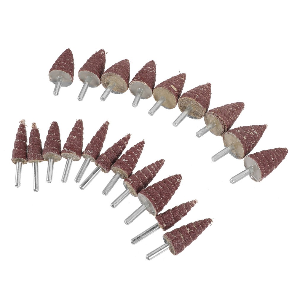 20Pcs Cone Shape Abrasive Flap Wheels with Handle for Sanding Grinding