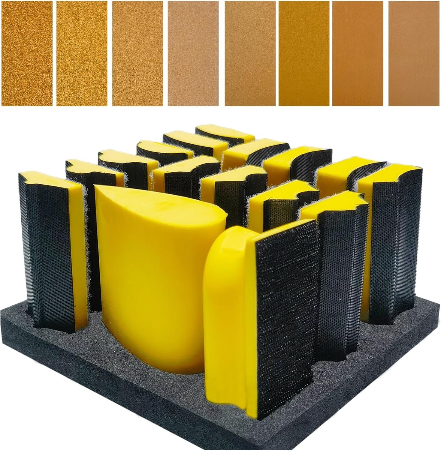 Sanding Block Set 56 PCS Assorted Shapes Sandpaper Kit for Woodwork Crafts Auto