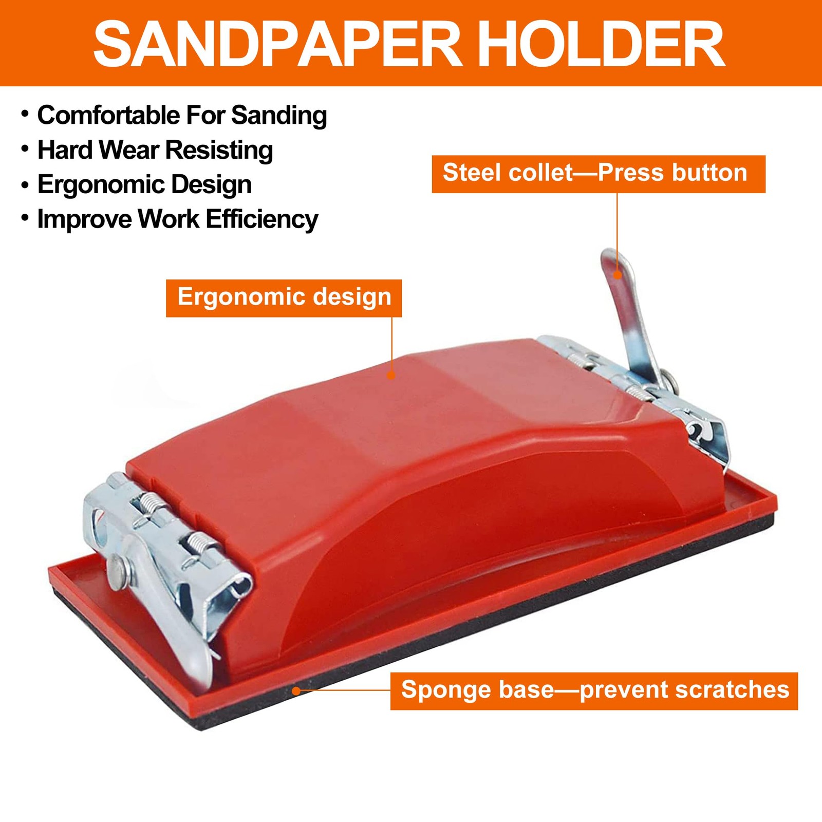 VRKET Wet & Dry Sandpaper Set, 3.3 x 6.5 inches (pre-overlap dimensions), red